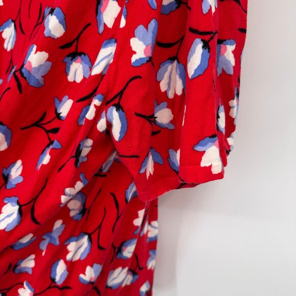 Talbots Plus size 3X Red Floral puff half sleeve floral sweater Scoop Neck - Picture 10 of 10